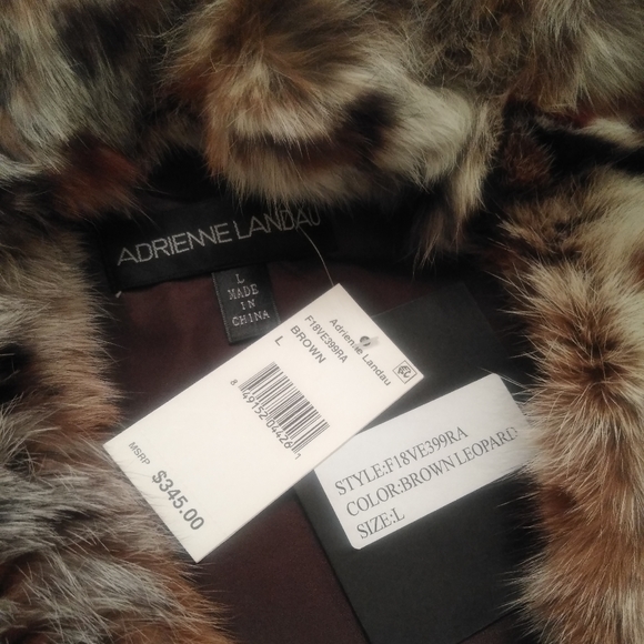 Adrienne Landau Leopard Print Rabbit-Fur Vest - Picture 3 of 7